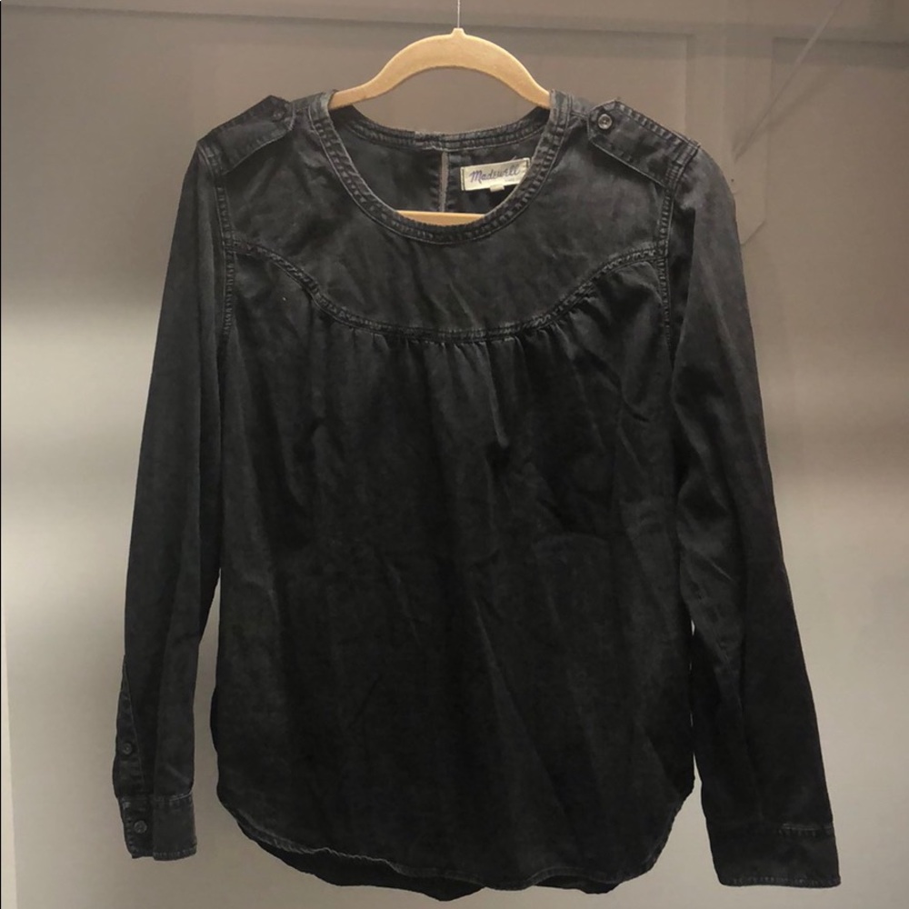 Madewell denim black long sleeve top